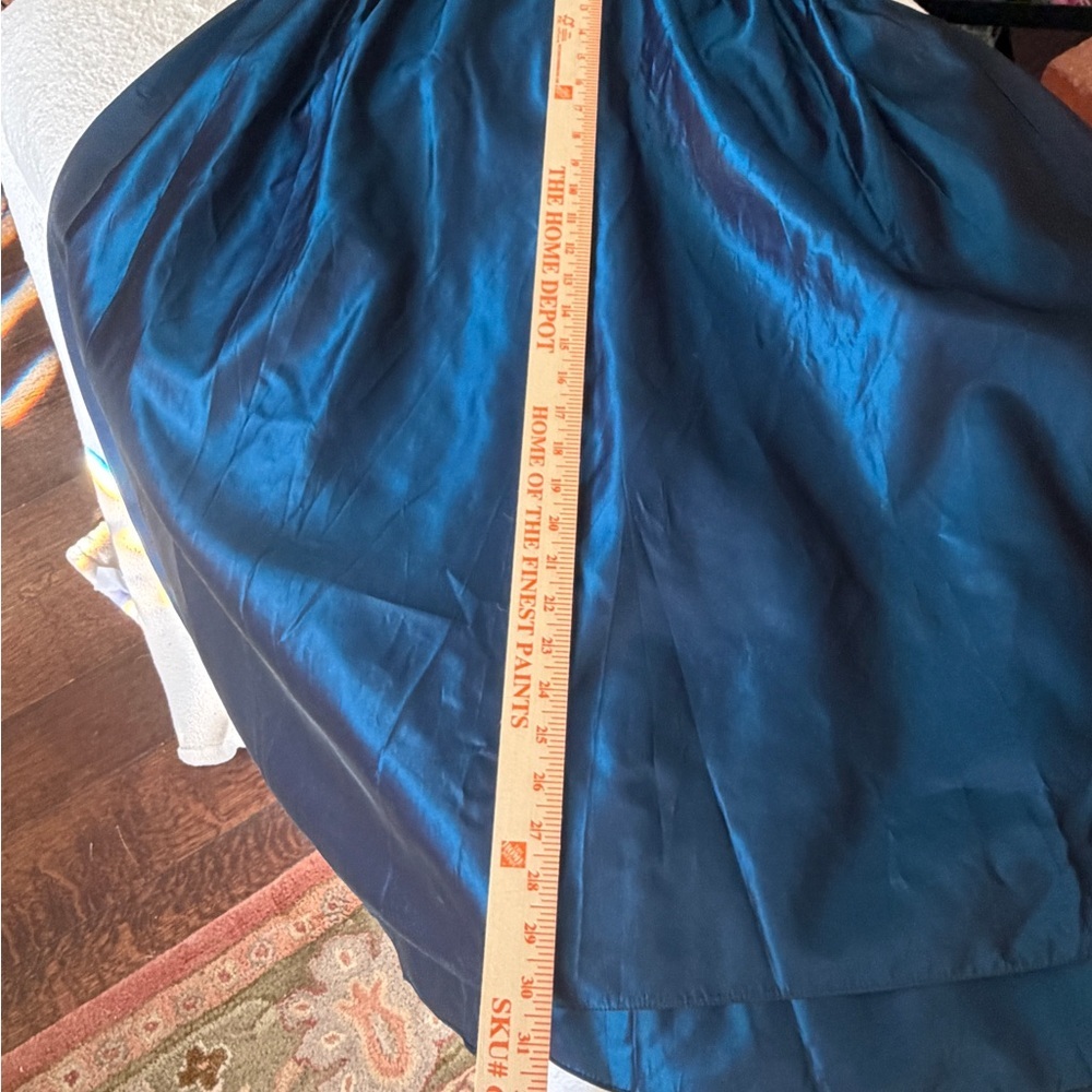 Vintage Jessica Mcluntock style Teal Off-Shoulder Dress with bow - Picture 9 of 11
